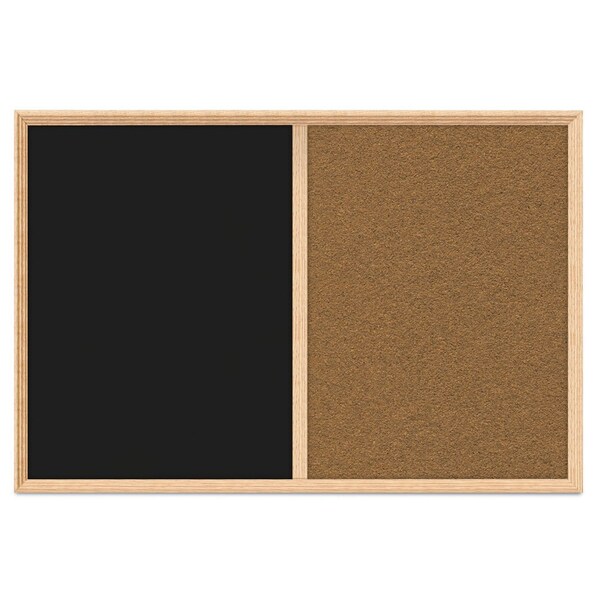Enclosed Corkboard, 1 Door, 24"x36", 4" Fra, UV3422-BLACK-AMETHY